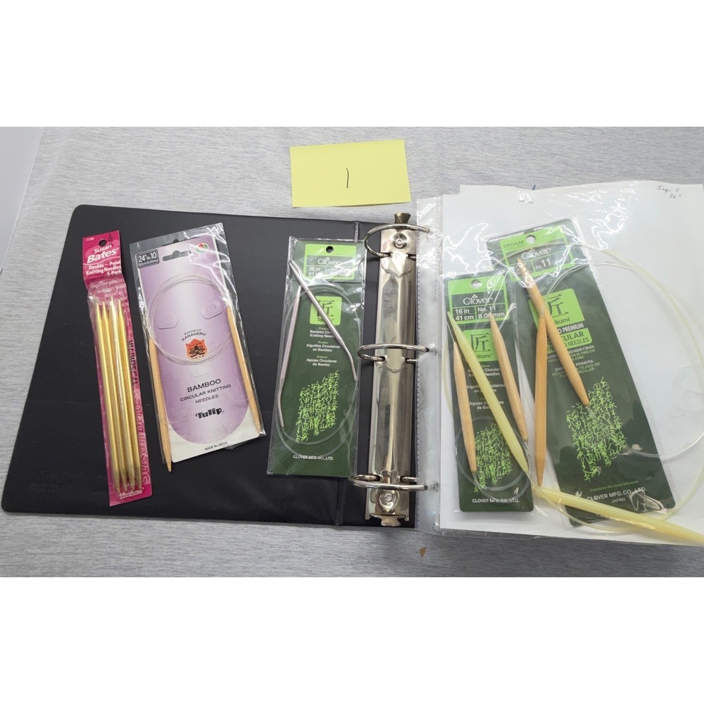 Clover Takumi Susan Bates Tulip Knitting Needle Lot Circular DPN Bamboo Metal‎